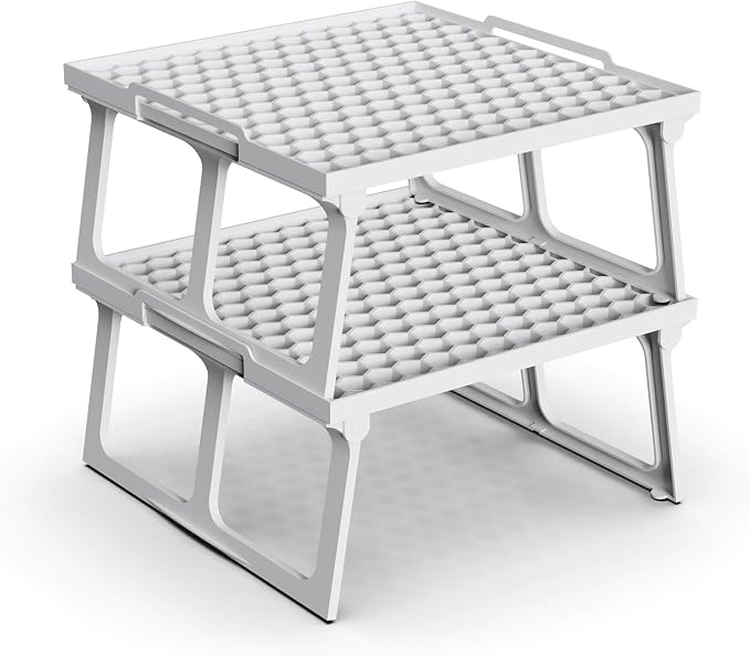 ums Plastic Kitchen Cabinet Shelf Organizer, Shelf Riser, Usable Storage Rack - Image 8