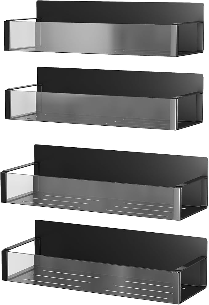 2/3/4 Pack Moveable Fridge Magnetic Spice Racks, Metal Black/White - Image 7