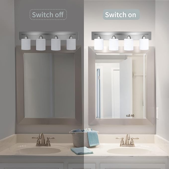 Bathroom Vanity Light Fixture, 4-Light Modern Bathroom Lights - Image 4