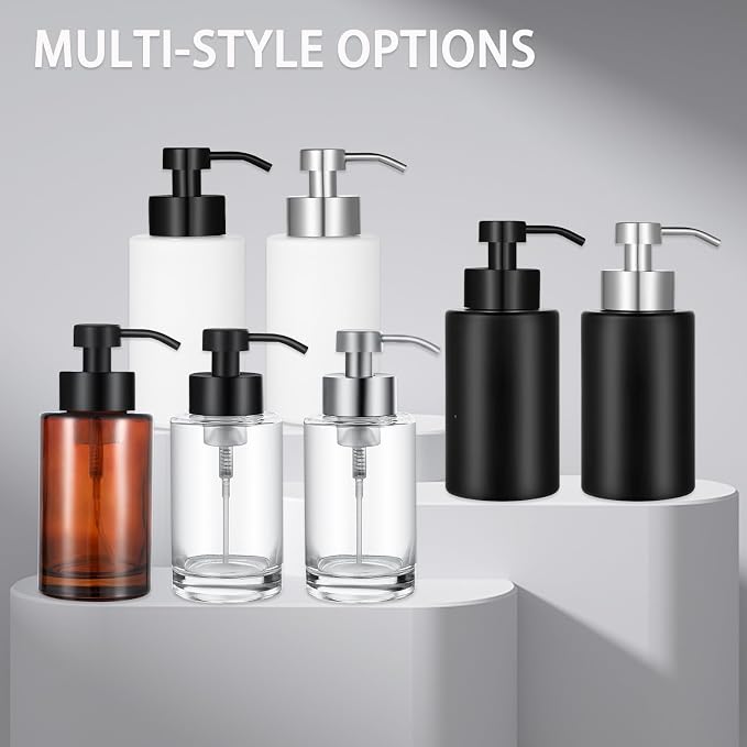 Foaming Soap Dispenser Set, 12 Oz Glass Hand Soap Dispenser - Image 6