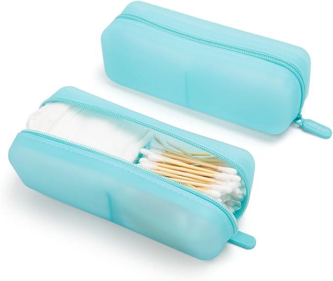 Cotton Pad Swab Travel Case – 2-in-1 Portable Waterproof Qtips Dispenser - Image 2