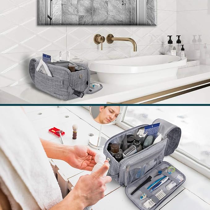 PAVILIA Toiletry Bag for Men, Travel Essentials Shaving Dopp Kit, Mens Travel - Image 5