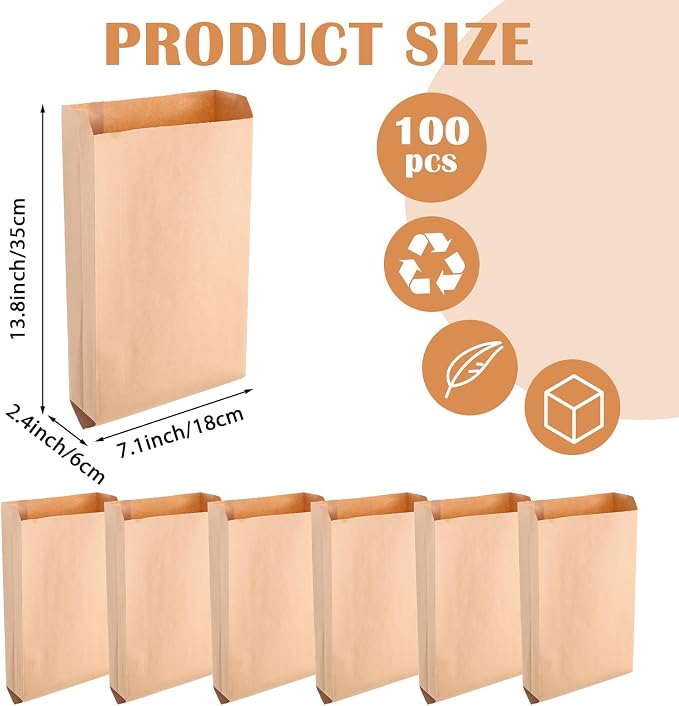 100 PCS Wax Paper Bags, Lawn Bag Brown Paper, Tampon Bags Disposal - Image 2