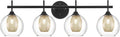 Bathroom Light Fixtures, 4-Light Black and Gold Vanity Lights Over Mirror by Audickic