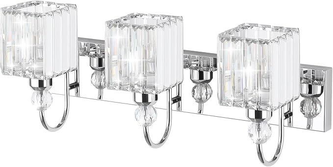 Ralbay Chrome Crystal Bathroom Vanity Light - Image 2