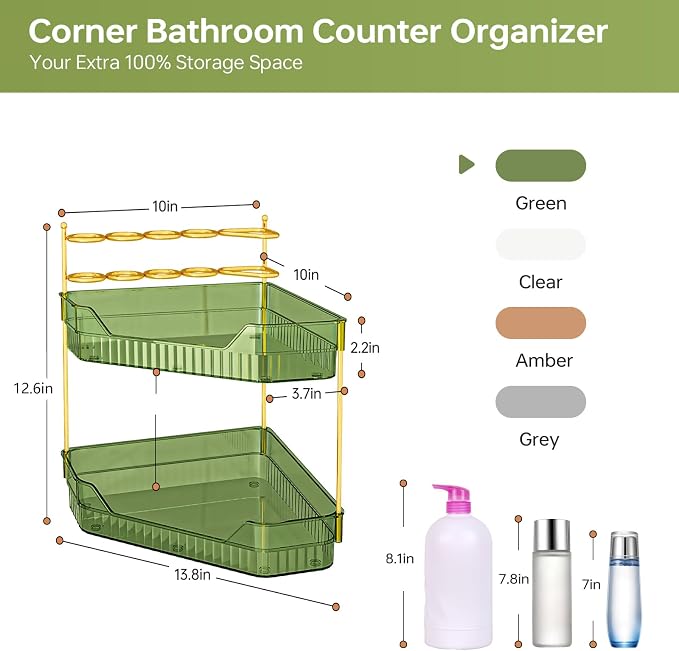 Corner Bathroom Counter Organizer - Image 2