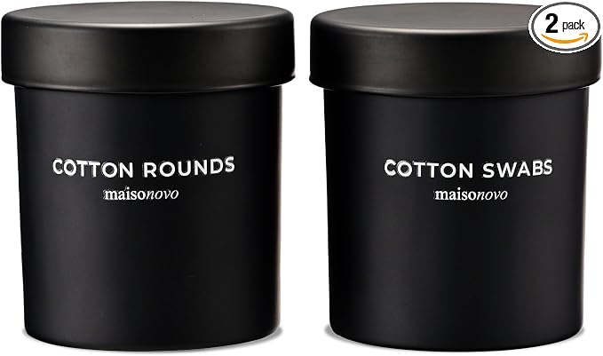 MaisoNovo Qtip Holder Bathroom Set – Airtight Glass Qtip Holder by MaisoNovo-TheArtofSustainableLiving