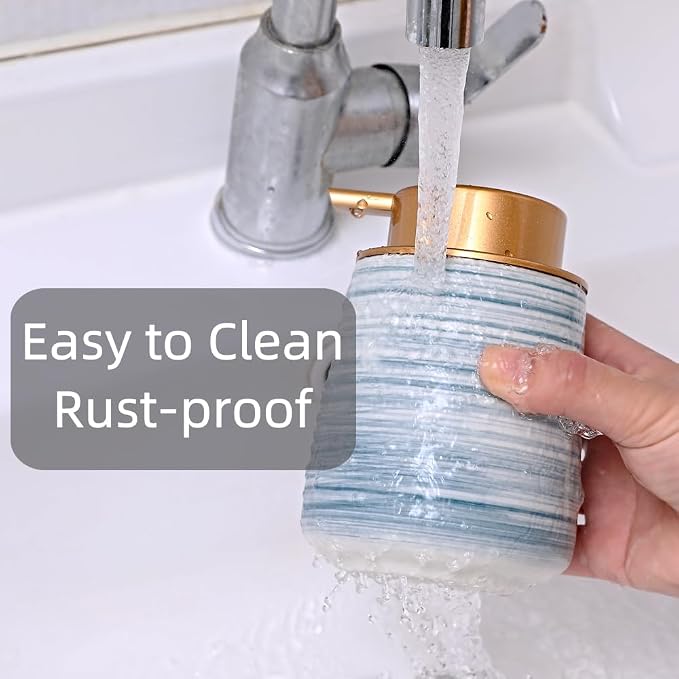 Modern Striped Style Gold Soap Dispenser - Image 4