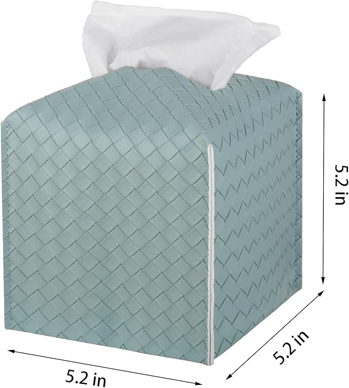 Tissue Box Cover PU Leather Tissue Holder Square Facial Tissue Case Facial - Image 6