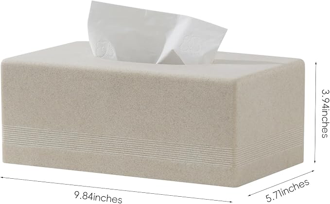 Tissue Box Cover Rectangle, Resin Facial Tissues Holder Covers Rectangular - Image 3