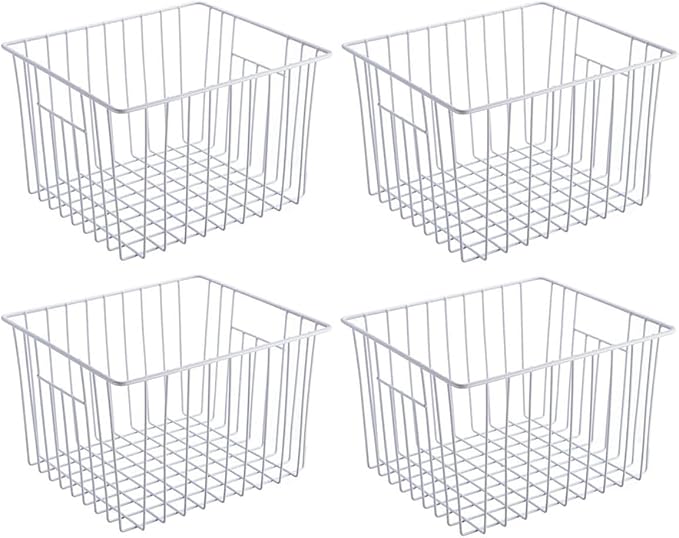 SANNO Freezer Wire Storage Organizer Basket, Refrigerator Storage Baskets Bins by SANNO