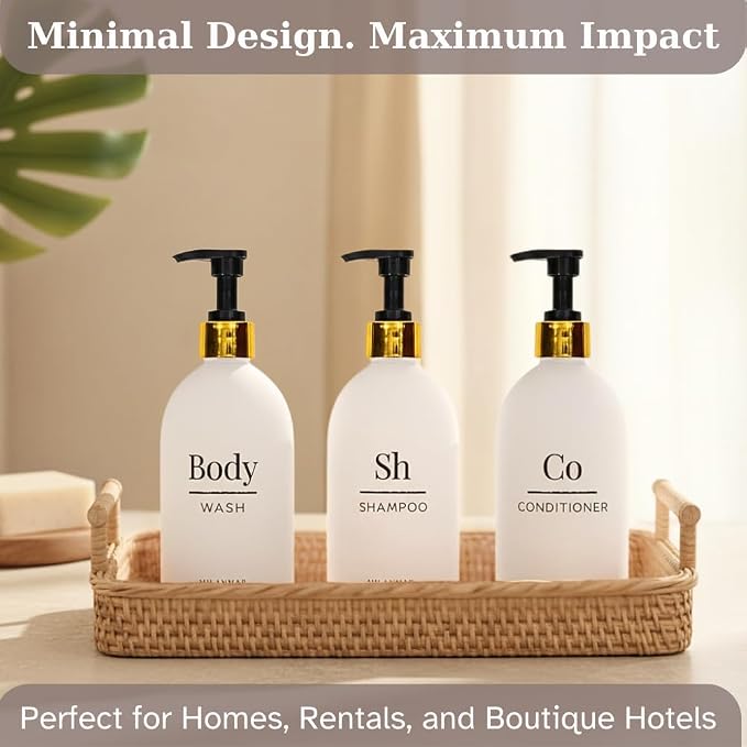 Shampoo & Conditioner Shower Dispenser Set, Pearl White - Image 5