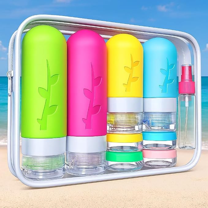 TSA Approved Travel Bottles Set – 18 Piece Leak-Proof Silicone Toiletry Kit - Image 3