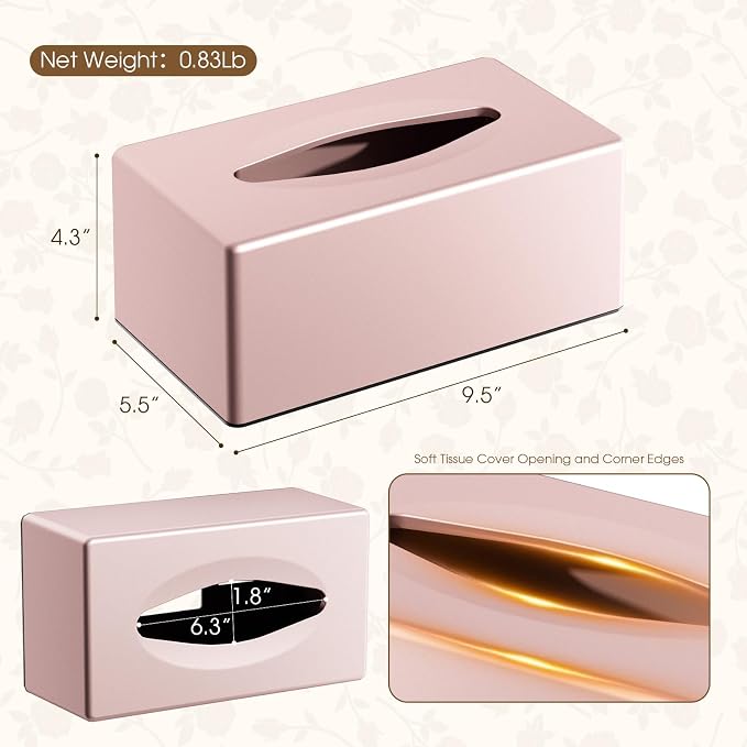 Tissue Box Cover, Rectangular Facial Tissue Holder - Image 3