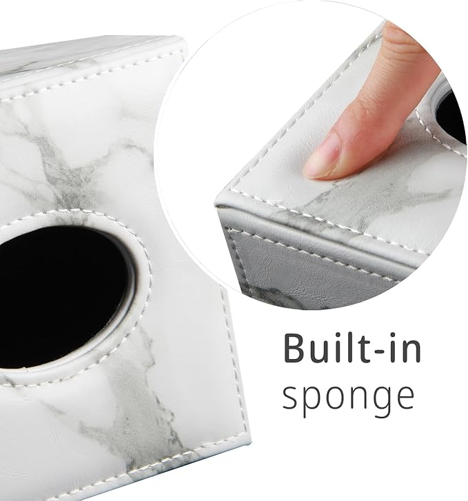 Leather Tissue Box Cover Square, Decorative Cube Tissue Box Holder - Image 5