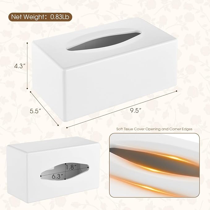 Tissue Box Cover, Rectangular Facial Tissue Holder - Image 3