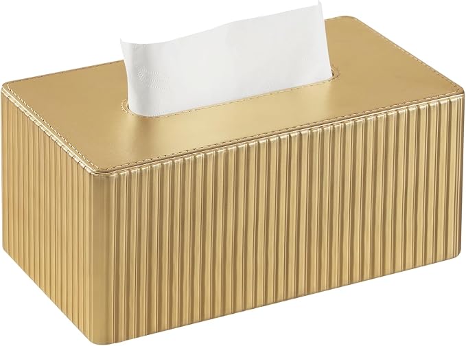 PU Leather Tissue Box Cover, Rectangle Tissue Box Holder by MEIBOOCH