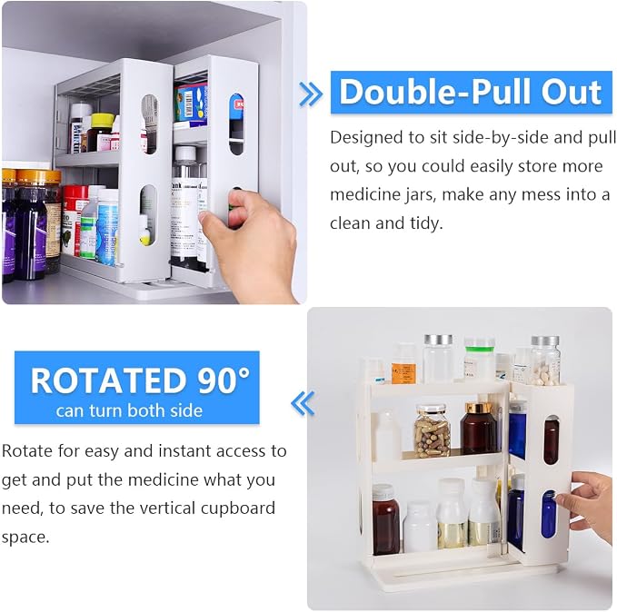 Medicine Organizer 2 Three-Decker Shelves Cabinet Storage Rack Organizer - Image 5