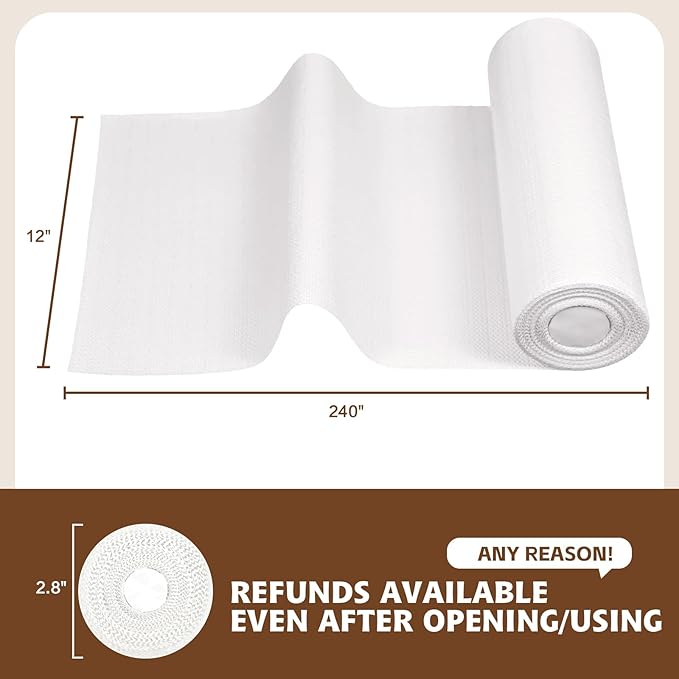 Shelf Liners for Kitchen Cabinets 12in x 10FT, Non Adhesive Drawer Liner Pure - Image 3