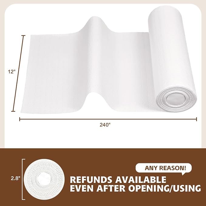 Shelf Liners for Kitchen Cabinets Non Adhesive Drawer Liner 17in x 30FT Pure - Image 3