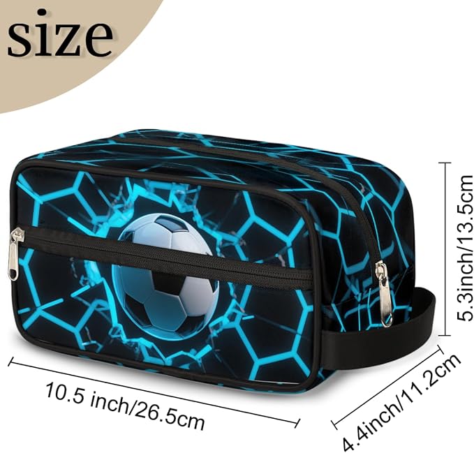 Futuristic Style Soccer Ball Kids Toiletry Bag - Image 3