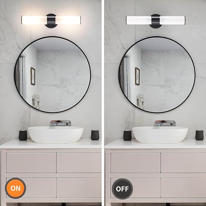 Black Wall Sconces Set of 2, Modern Sconces Wall Lighting, Bathroom Vanity - Image 5