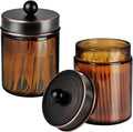 Amolliar Amber Glass Qtip Holder, Apothecary Jars by Amolliar