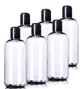 8oz Plastic Bottles BPA-Free Squeeze Clear Toiletries and Shampoo Containers by Aromine+Essentials