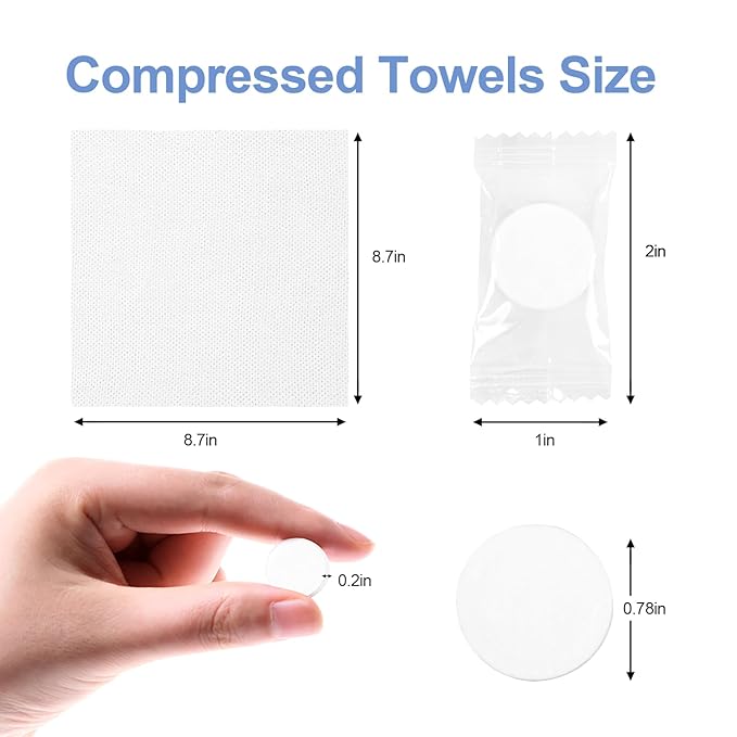 100 Pieces Of Compressed Towels, Disposable Compressed Towel Sheets, Travel - Image 2