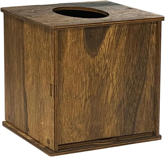 6 Pack Square Tissue Box Cover Rustic Wood Tissue Box Holder - Image 5