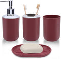 4 Piece Bathroom Accessories Set, Plastic Bathroom Accessory Set, Toothbrush by LGURT