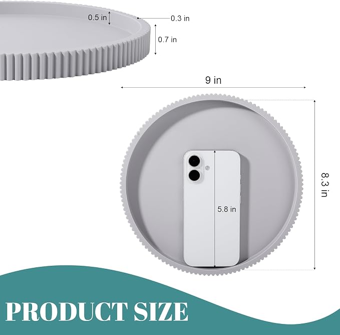 Silicone Bathroom Tray Round Kitchen Counter Organizer Decorative Vanity - Image 6