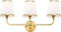 3-Light Bathroom Light Fixtures, Brushed Gold Vanity Lights Over Mirror by Metwet