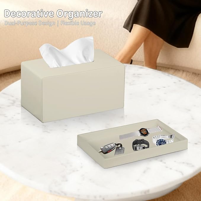 PU Leather Tissue Box Cover Rectangle - Image 6
