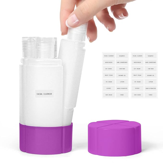 Travel Bottle, TSA approved 4-in-1 Leak-Proof Bottle, 4 * 60ml/2oz, by Olatay