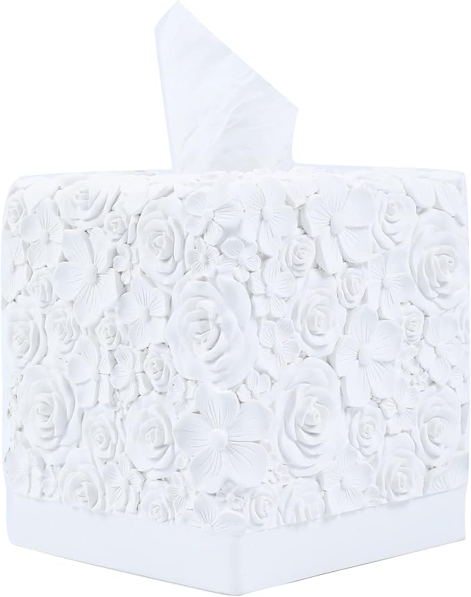 Hymmah Modern Square Tissue Box Cover Holder, Bathroom Accessories Decor Unique - Image 3