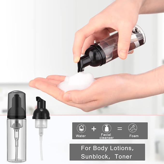 70 Pcs 2 oz Plastic Foam Soap Dispensers Refillable Lash Shampoo Bottles - Image 3