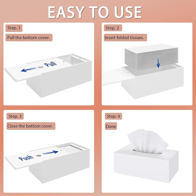 SILUT Tissue Box Cover Rectangle, Tissue Box Holder Decorative, Acrylic Tissue - Image 9