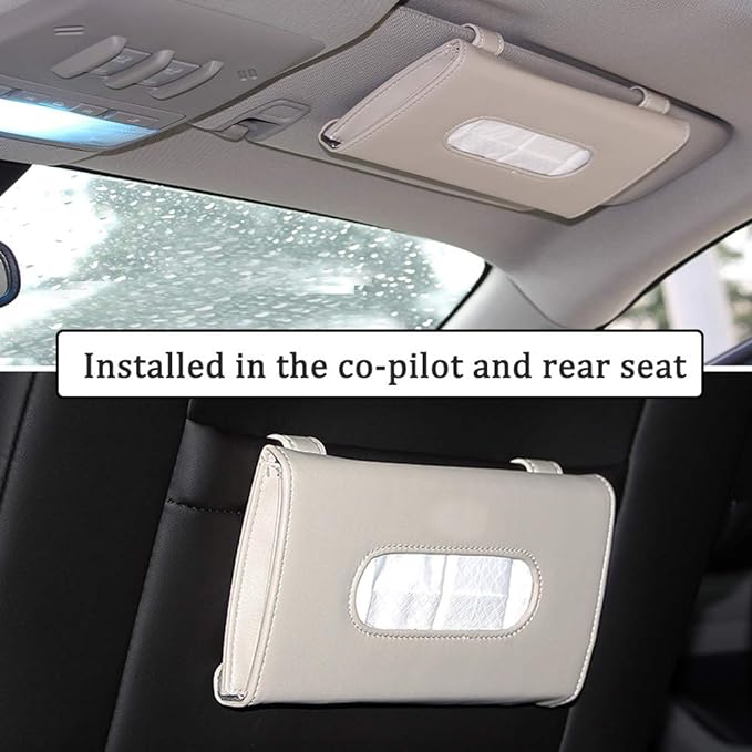 Car Tissue Holder, Sun Visor Napkin Box, Auto Napkin Case - Image 2