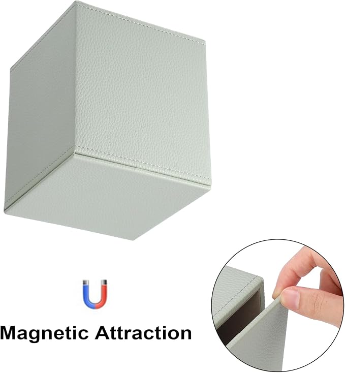 Sumnacon Tissue Box Cover Square Tissue Box Stylish PU Tissue Box Holder - Image 6