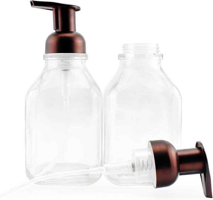 Cornucopia Brands 16-Ounce Square Glass Foaming Soap Dispensers - Image 9