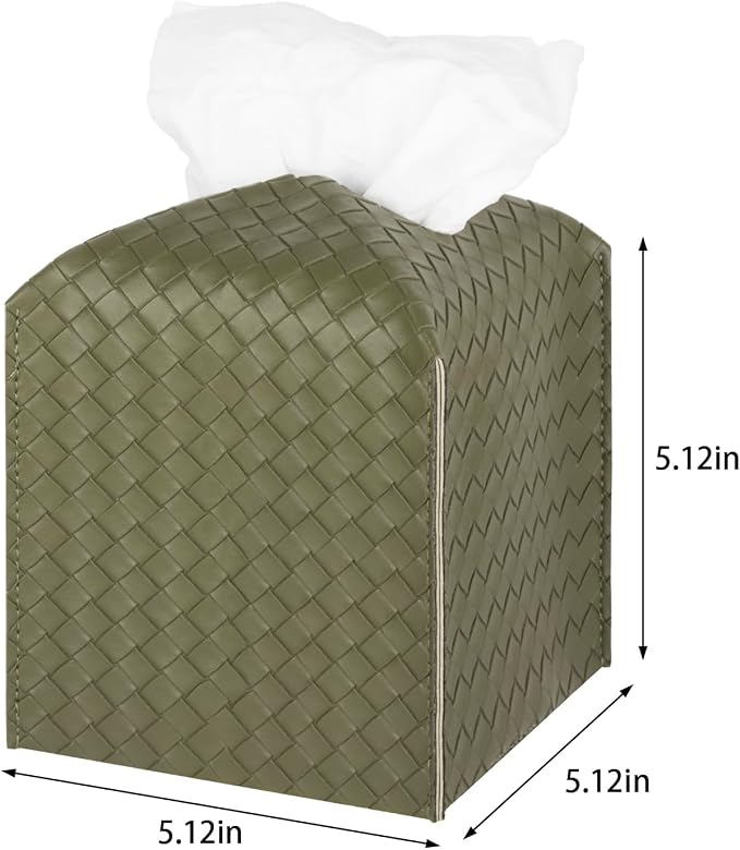 Tissue Box Cover PU Leather Tissue Holder Square Facial Tissue Case Facial - Image 3