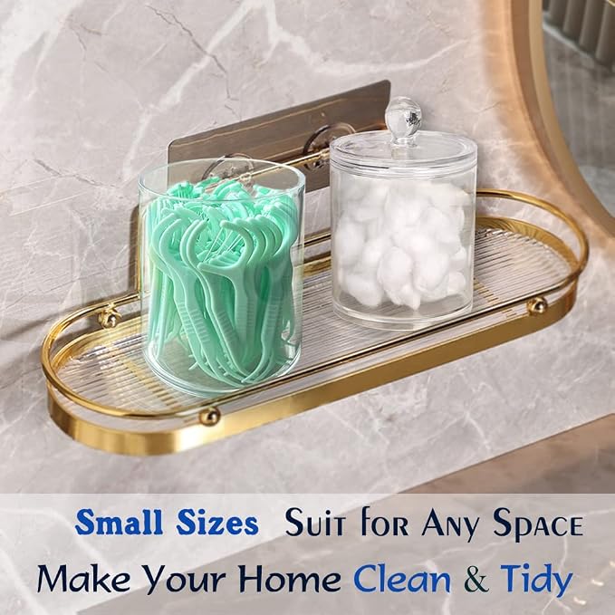 4 Pack Qtip Holder Dispenser for Cotton Ball, Round Pads, Floss - 10 oz Clear - Image 5