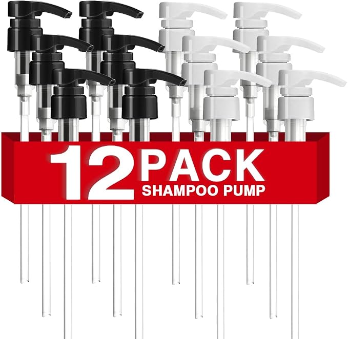 12-Pack Shampoo Pumps for Liter 33.8 oz Shampoo and Conditioner, Pump Dispenser by DupakSYS