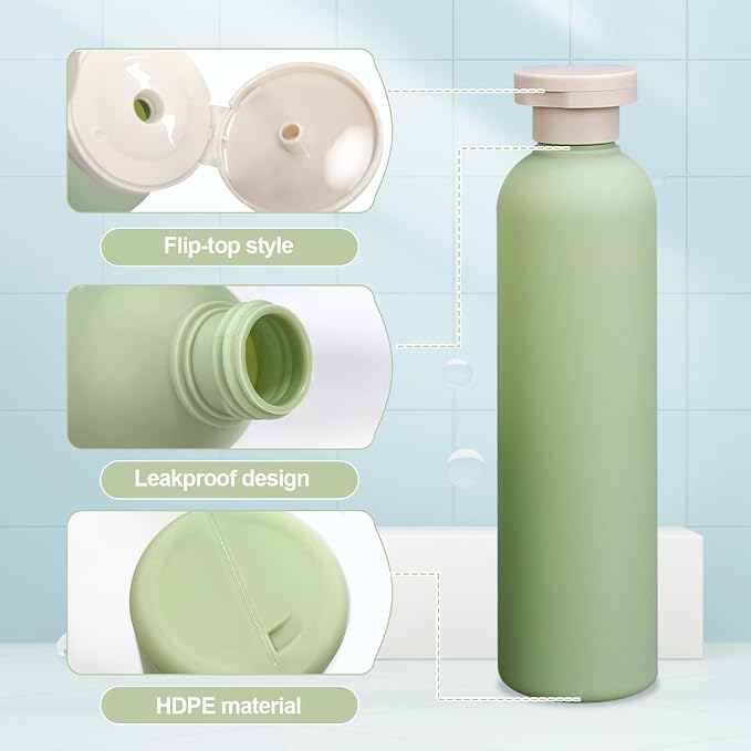3Pcs 8.8oz Flip Top Squeeze Bottles, Reusable and Refillable Leak Proof Travel - Image 3
