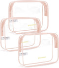 BAGSMART Clear Toiletry Bag, 3 Pack TSA Approved Travel Toiletry bag Carry on by BAGSMART