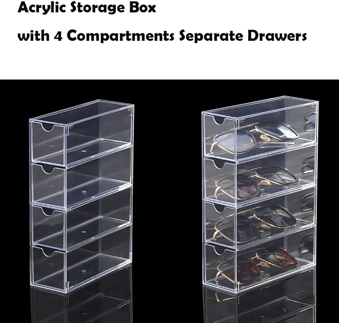 Sunglass Storage Box, Acrylic Eyeglass Organizer, Make-up Storage Drawer Tray - Image 8