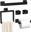 5-Pieces Matte Black Bathroom Hardware Accessories Set, SUS304 Stainless Steel by PAHSFSLLC