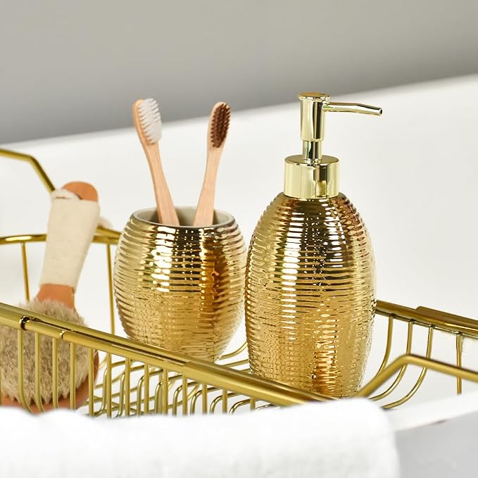 Gold Bathroom Accessory Set - Image 7