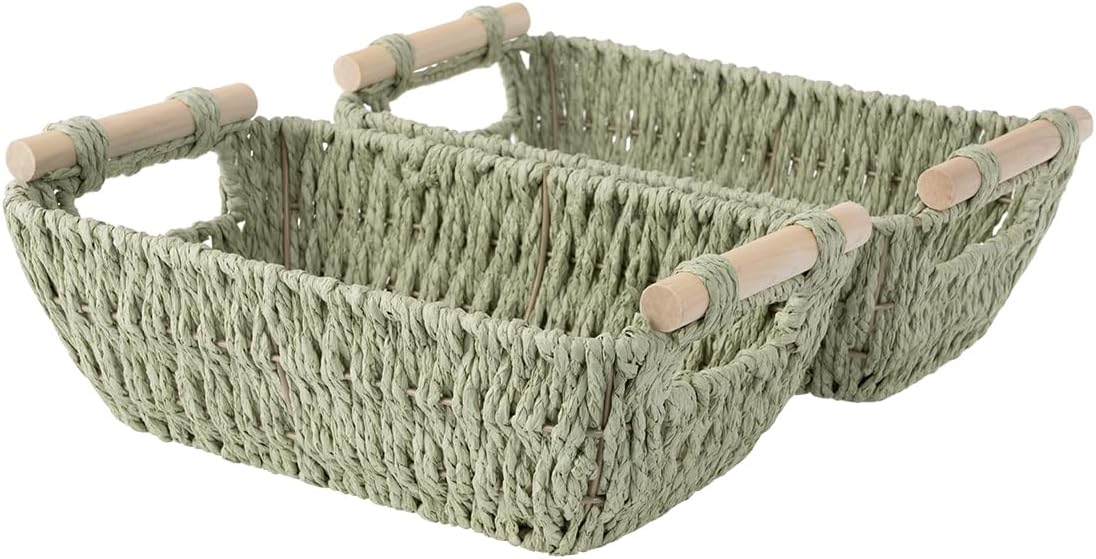 StorageWorks Round Paper Rope Woven Basket by StorageWorks
